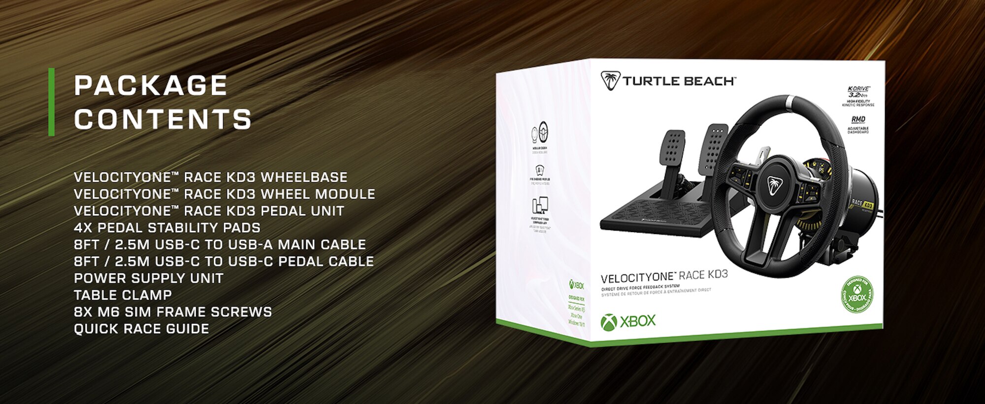 Turtle Beach VelocityOne Race KD3 賽車方向盤與踏板